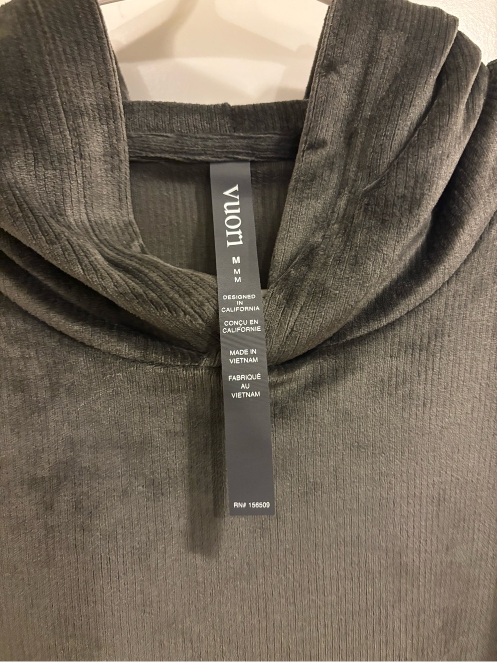 Women’s Vuori dark green Ribbed cropped Hoodie Sweater Sz M